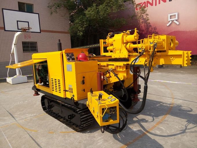 Portable Rock Hydraulic Rotary Crawler Drilling Rig With Cap And Air