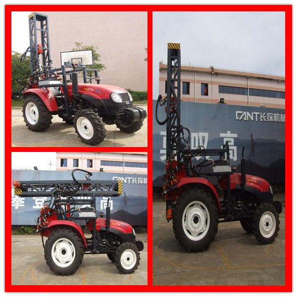 100m Rock Trailer Mounted Water Well Drilling Rigs / Hydraulic Rig Machine